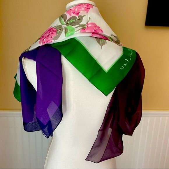 Vintage Scarf Scarves Lot 3 Three Signed - Picture 8 of 9